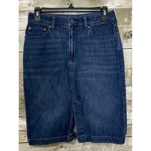 GAP Womens Petites Denim Skirt Front Slit Pencil Skirt Size 6/28P